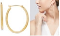 Macy's Polished Oval Tube Hoop Earrings in 10k Gold, 1 inch